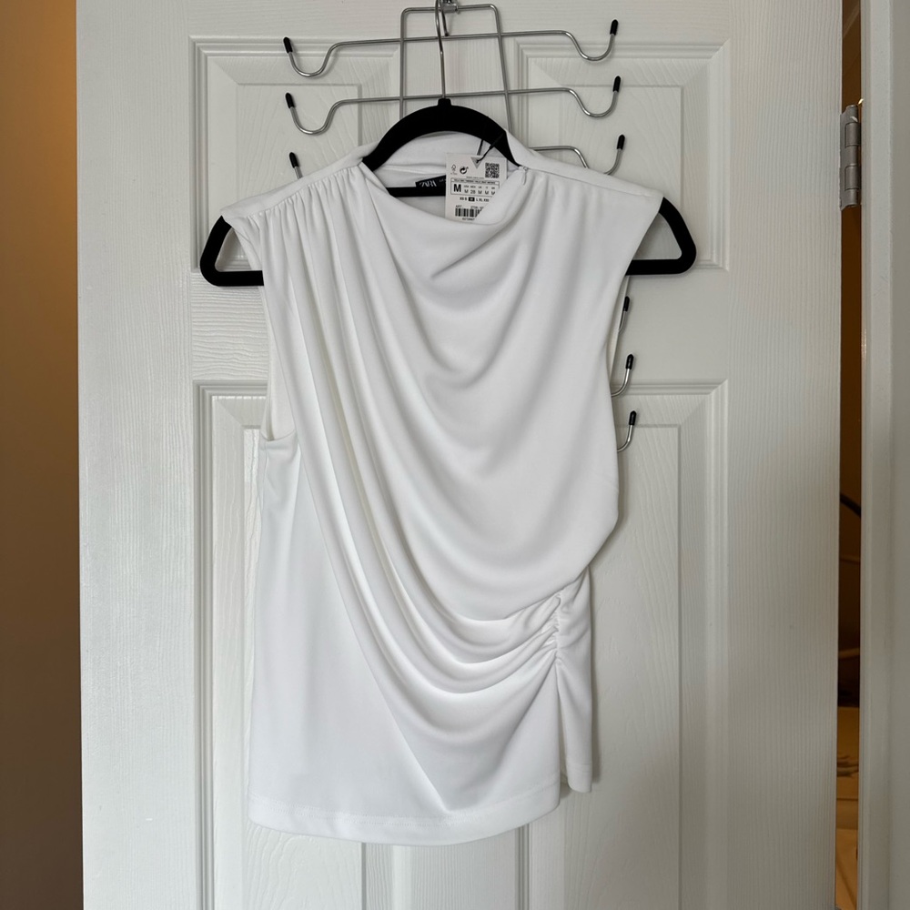 Zara White Blouse Elegant Top